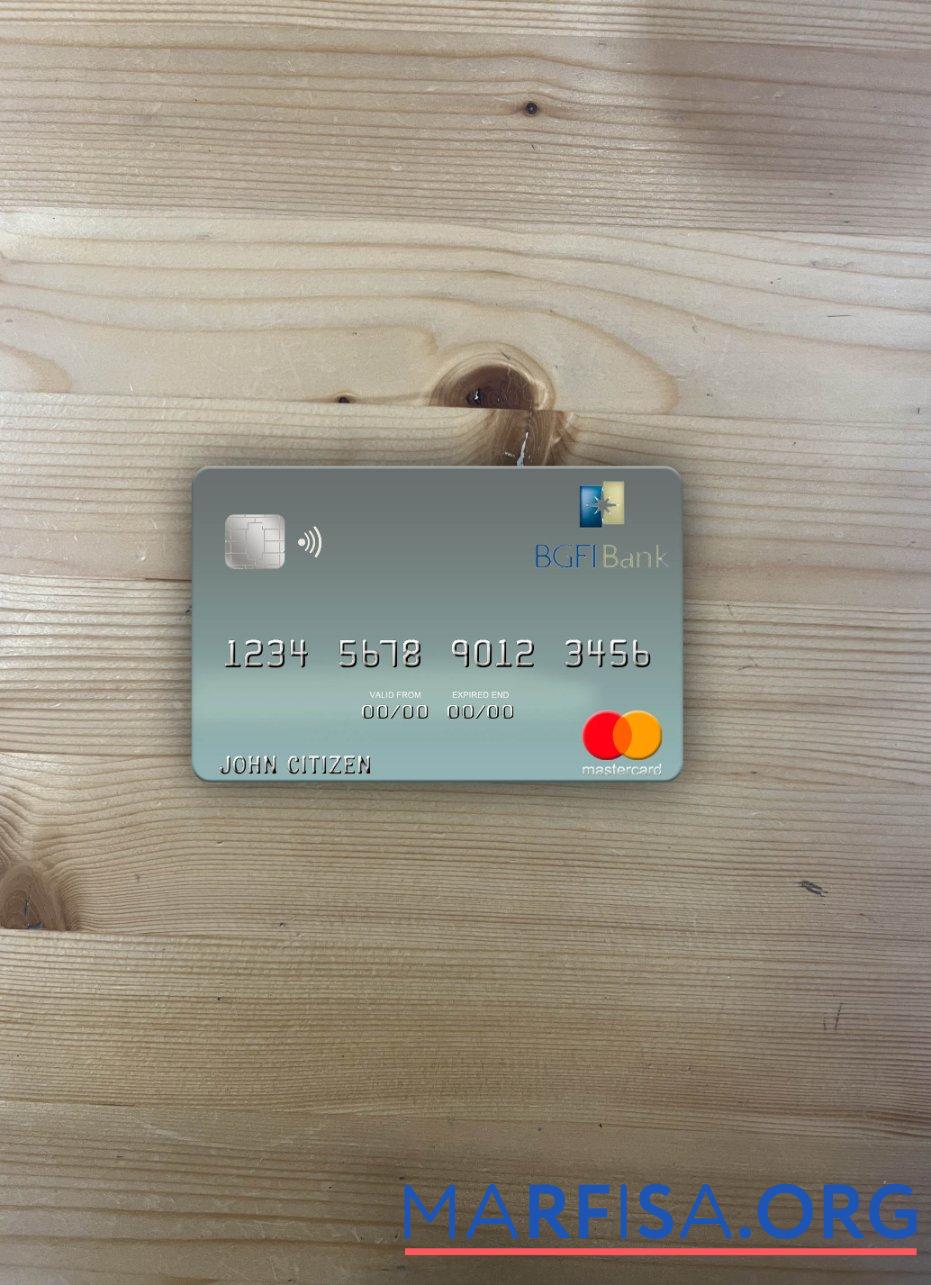 Realistic Gabon BGFI Bank mastercard photolook front example